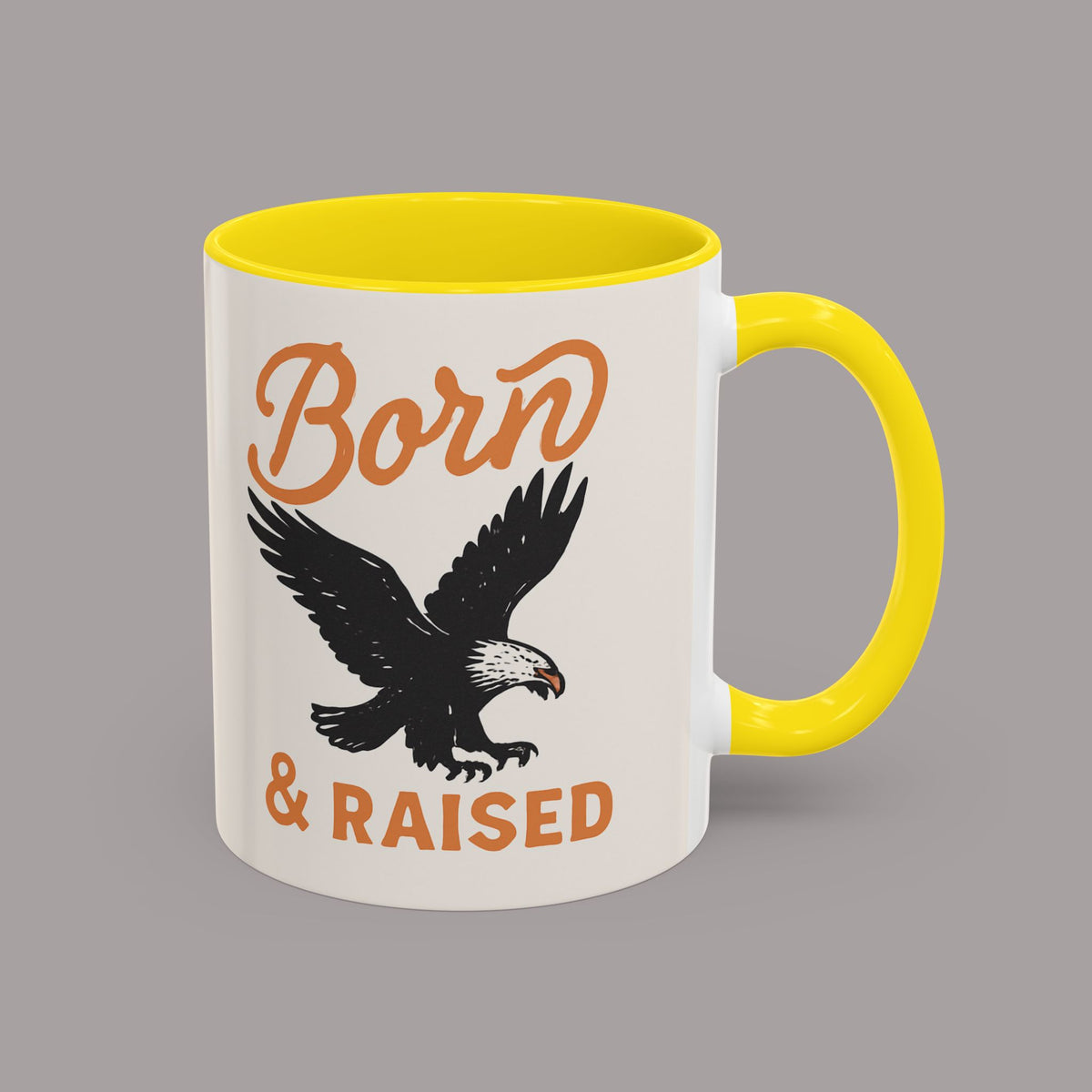 Born & Raised Eagle Coffee Mug — Patriotic Accent 11/15oz Ceramic Mug