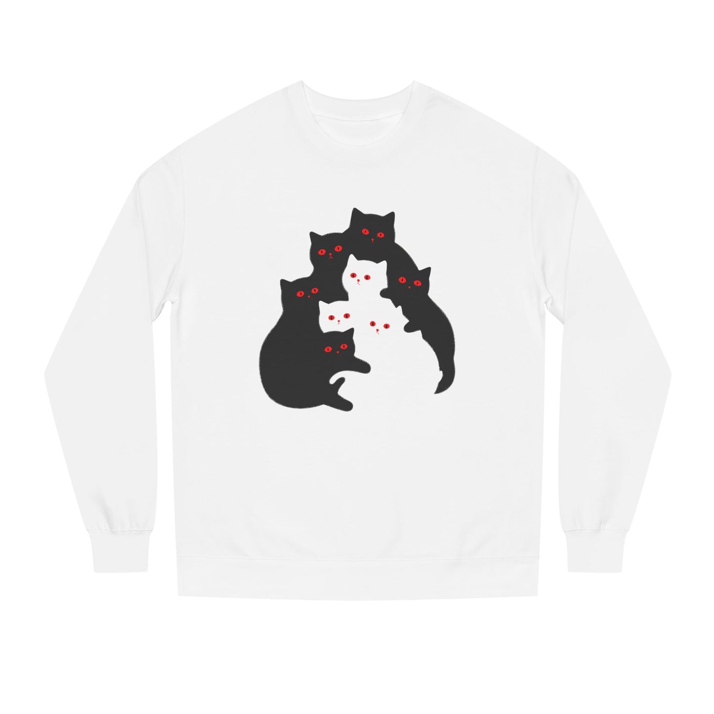 Cute Cat Family Crew Neck Sweatshirt for Cat Lovers
