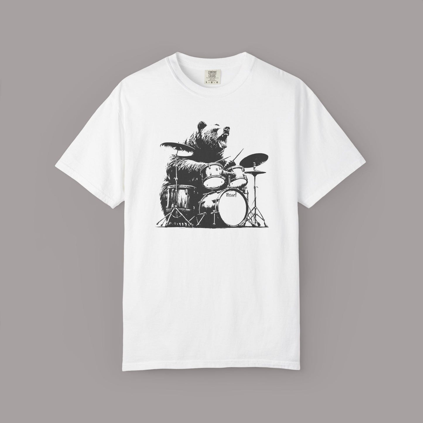 Drumming Bear Graphic T-Shirt