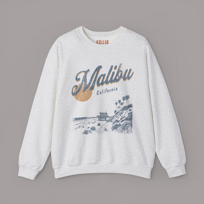 Malibu California Vintage Beach Sunset Graphic Sweatshirt