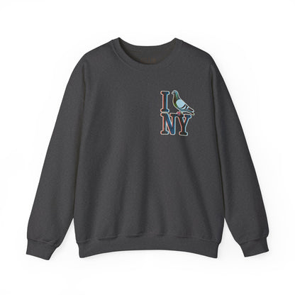 I (Pigeon) NY Crewneck Sweatshirt — Cute NYC Pigeon Graphic