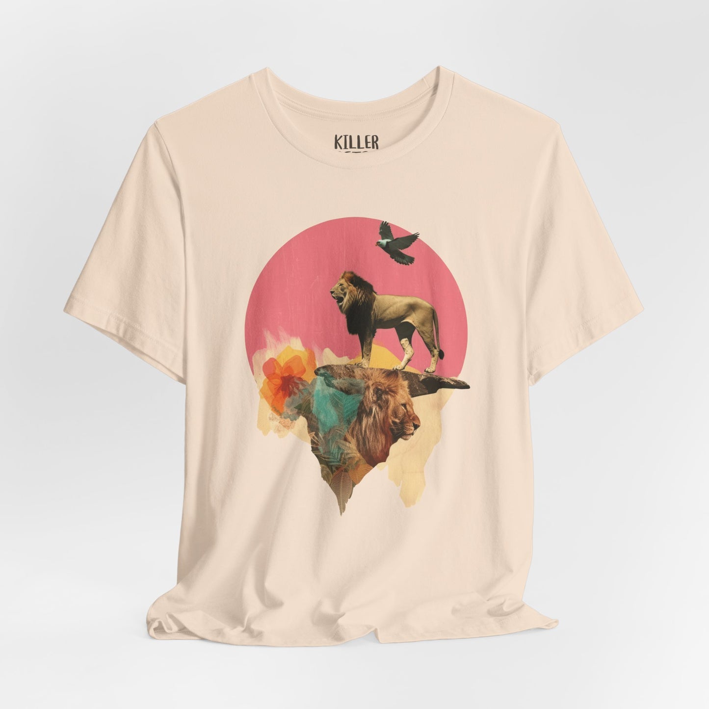 Lion Sunset Retro Graphic Tee