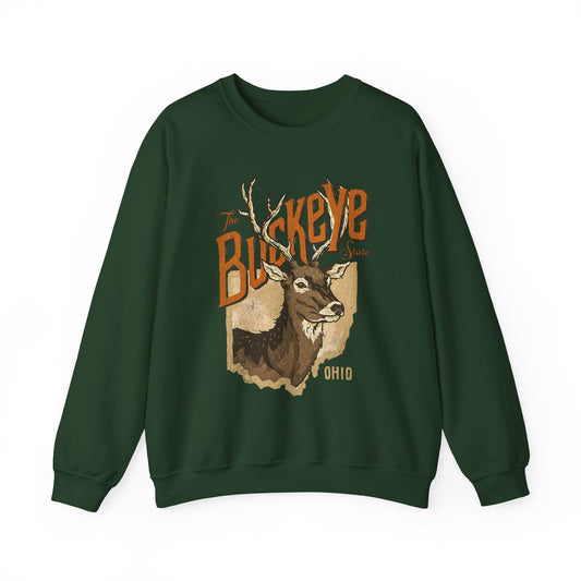Buckeye State Ohio Crewneck Sweatshirt | Vintage Style Apparel