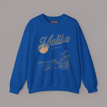 Malibu California Vintage Beach Sunset Graphic Sweatshirt