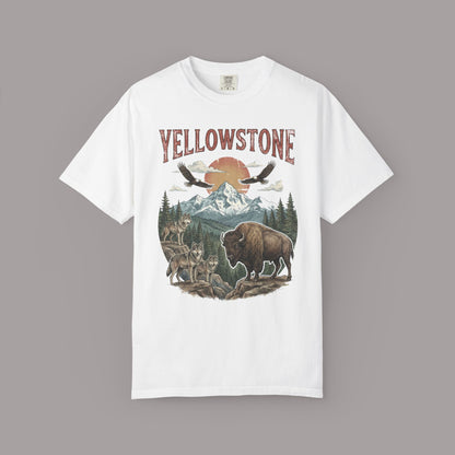Yellowstone National Park T-Shirt — Vintage Wildlife Bear & Mountain Graphic