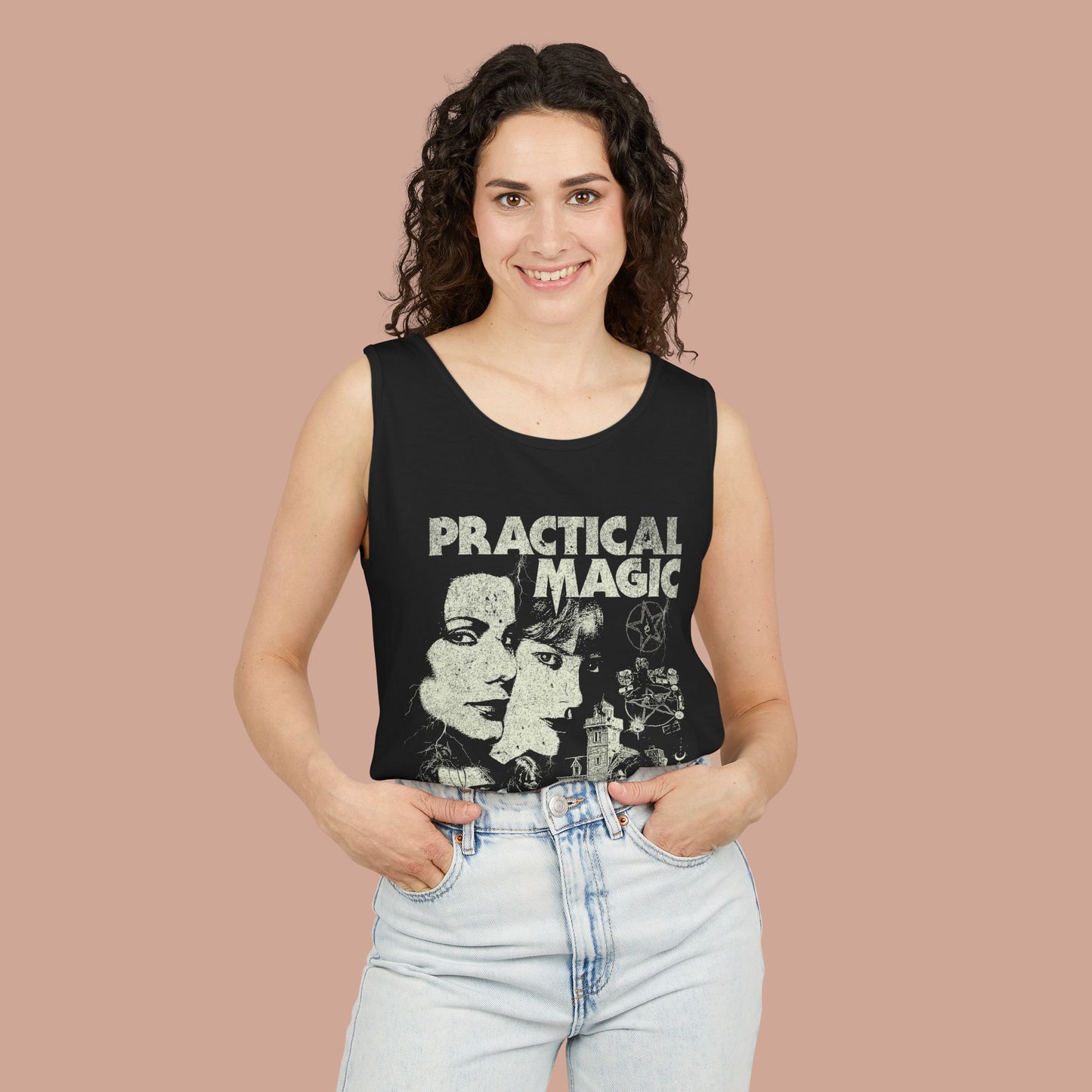 Vintage Practical Magic Dyed Tank Top - Witchy Apparel, Summer Casual, Movie Lover Gift, Great for Festivals, Comfort Colors