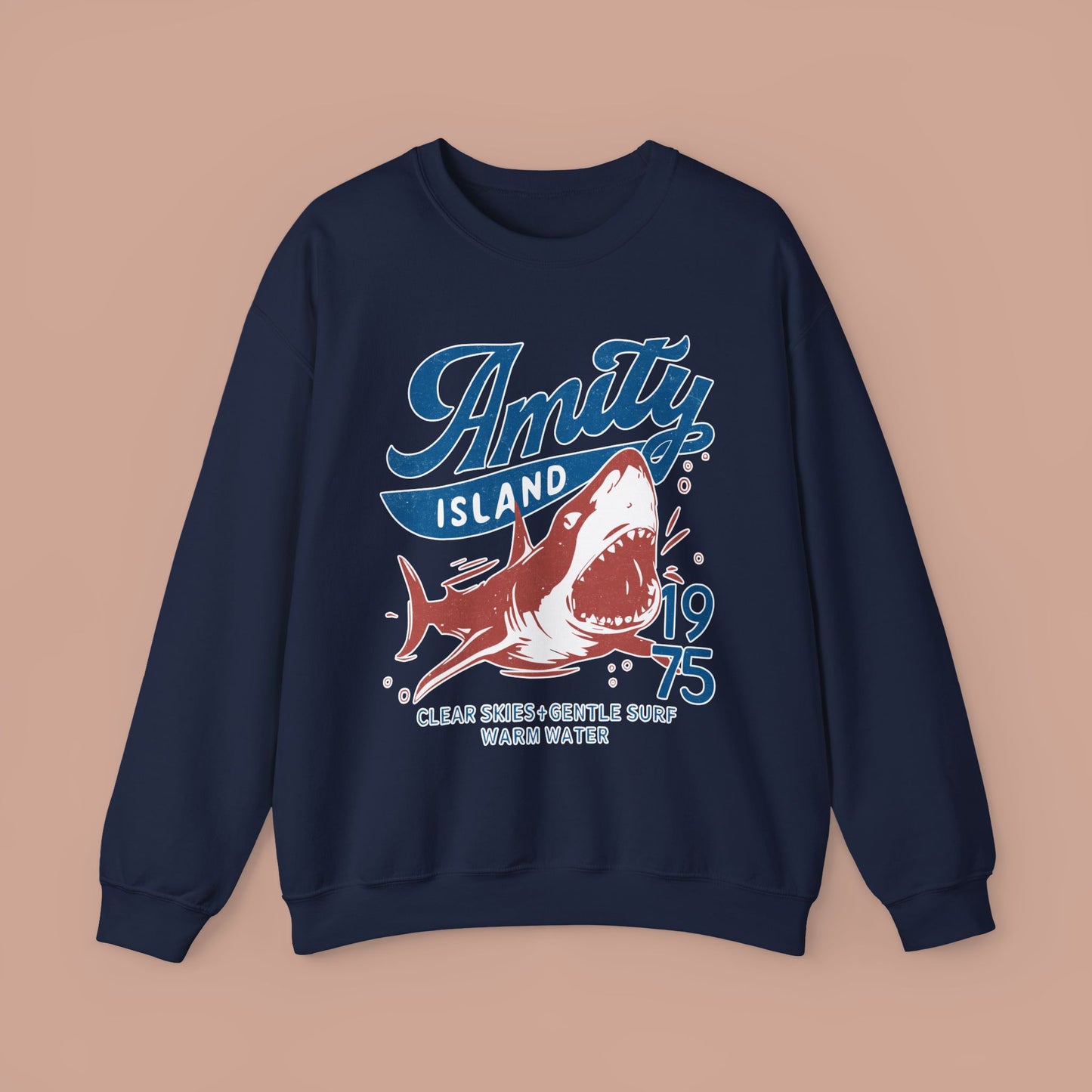 Jaws Inspired Amity Island Shark Crewneck Sweatshirt