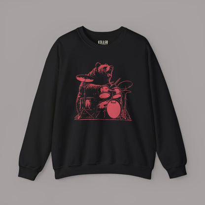 Drumming Bear Vintage Graphic Sweatshirt