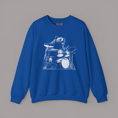 Drumming Bear Vintage Graphic Sweatshirt