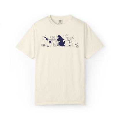 Japanese Vintage Bathing Cats Graphic Tee