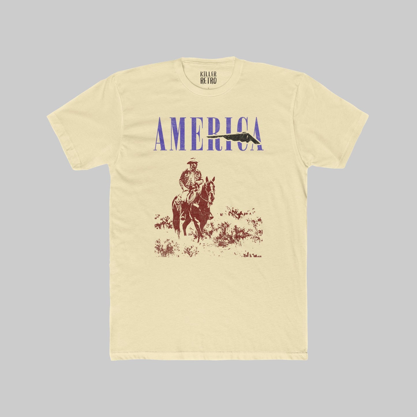 America B-2 Bomber and Cowboy Vintage T-Shirt