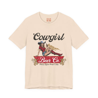 Cowgirl Beer Co. Tee — Retro Western Pinup Graphic T-Shirt