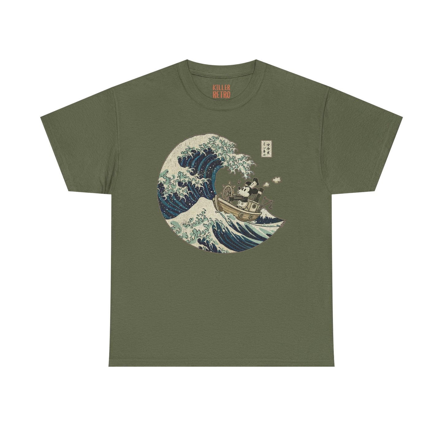 Mickey Mouse in Japan Great Wave of Kanagawa Ukiyo-e Style Tee