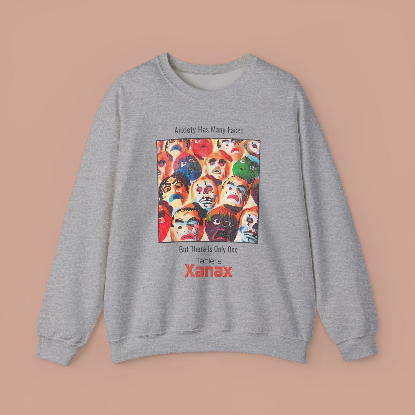Anxiety Has Many Faces Retro Xanax Sweatshirt