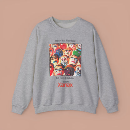Anxiety Has Many Faces Retro Xanax Sweatshirt