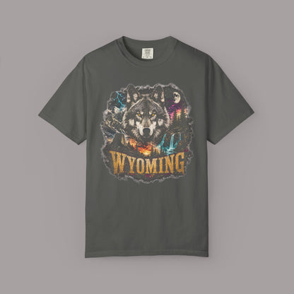 Wyoming Wolf Graphic T-Shirt — Outdoor Mountain Nature Tee