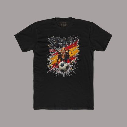 Spain 2026 Soccer Tee – Bull & Ball Spanish Flag Football T‑Shirt