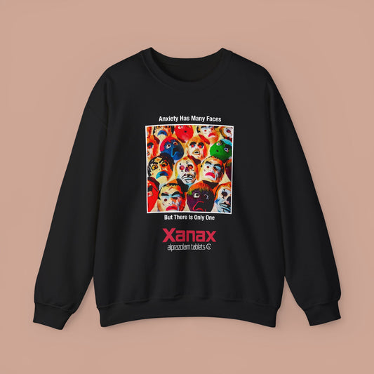 Anxiety Has Many Faces Retro Xanax Sweatshirt