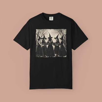 Girls Will Be Girls Vintage Halloween Witch T-shirt.
