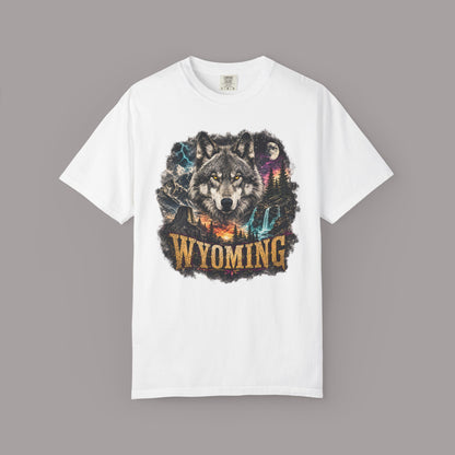 Wyoming Wolf Graphic T-Shirt — Outdoor Mountain Nature Tee