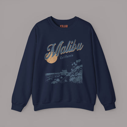 Malibu California Vintage Beach Sunset Graphic Sweatshirt