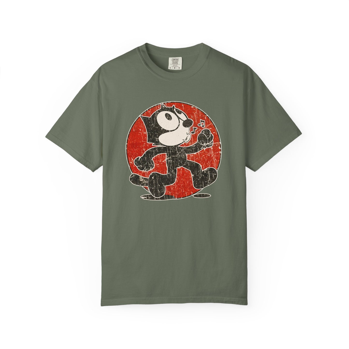 Vintage Felix-Style Cartoon Garment Dyed T-shirt