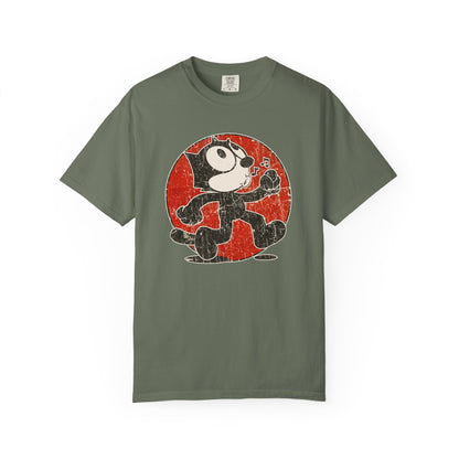 Vintage Felix-Style Cartoon Garment Dyed T-shirt