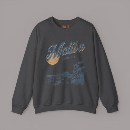 Malibu California Vintage Beach Sunset Graphic Sweatshirt