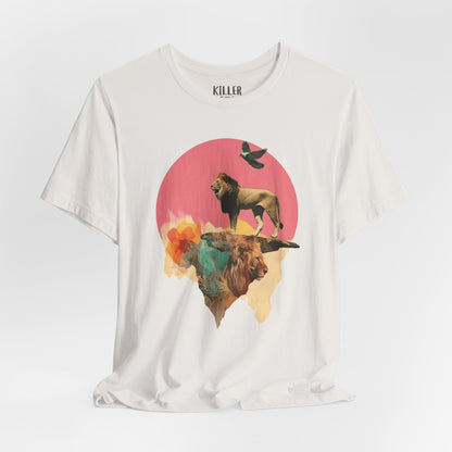 Lion Sunset Retro Graphic Tee