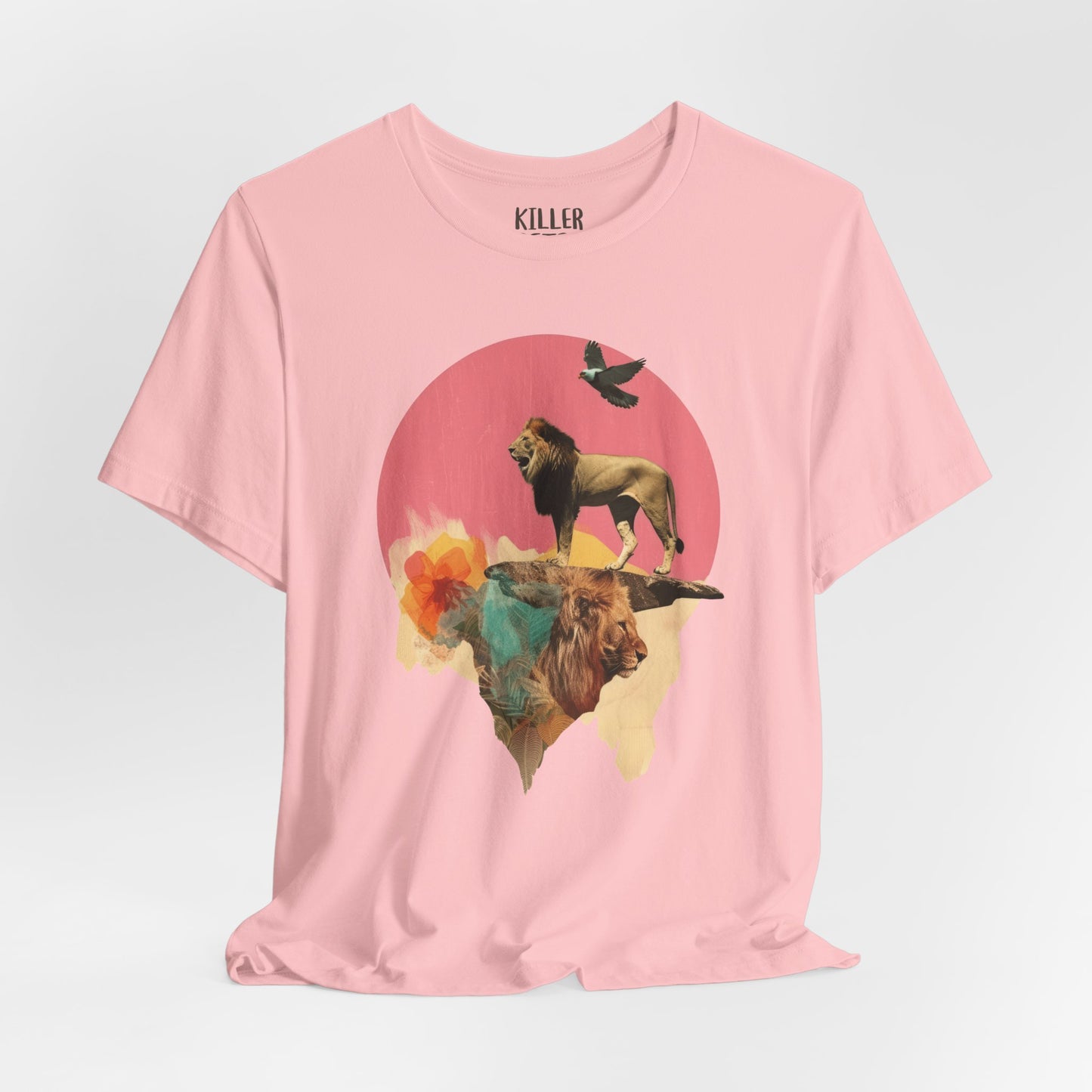 Lion Sunset Retro Graphic Tee