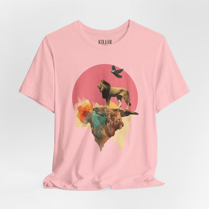 Lion Sunset Retro Graphic Tee