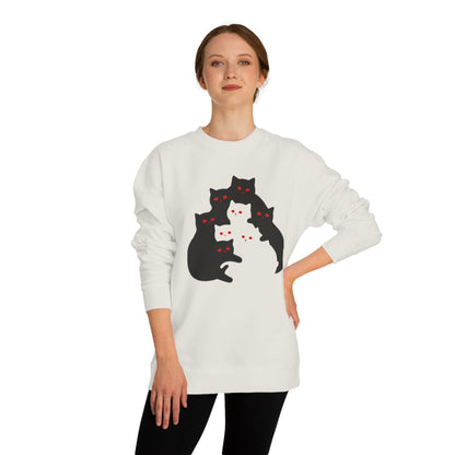 Cute Cat Family Crew Neck Sweatshirt for Cat Lovers