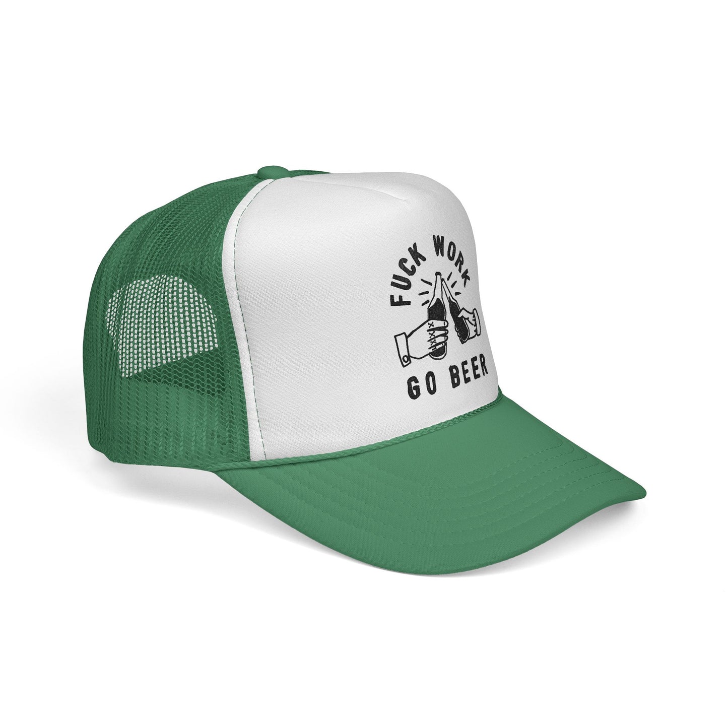 Fuck Work Go Beer Trucker Cap