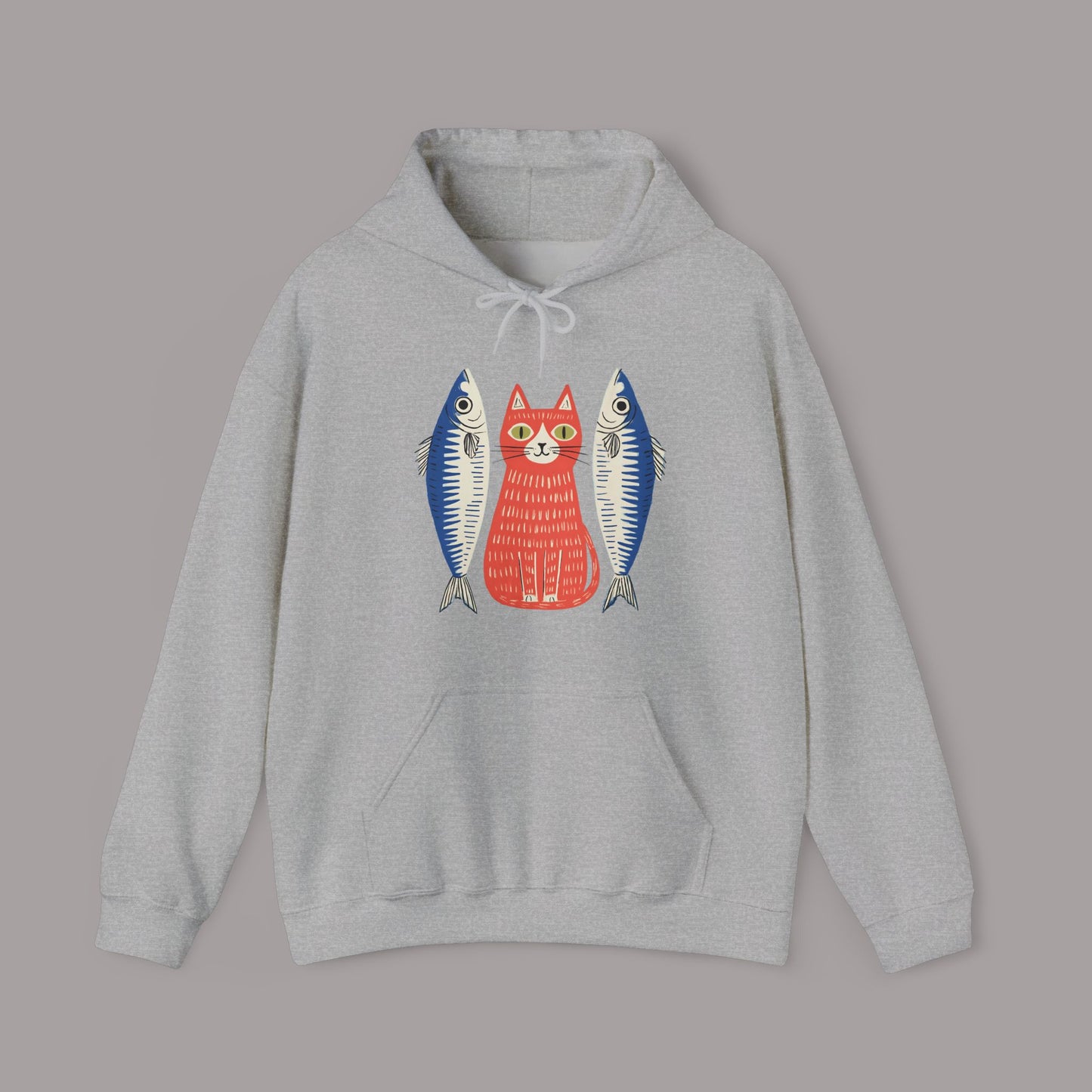 Retro Cat & Sardines Hoodie