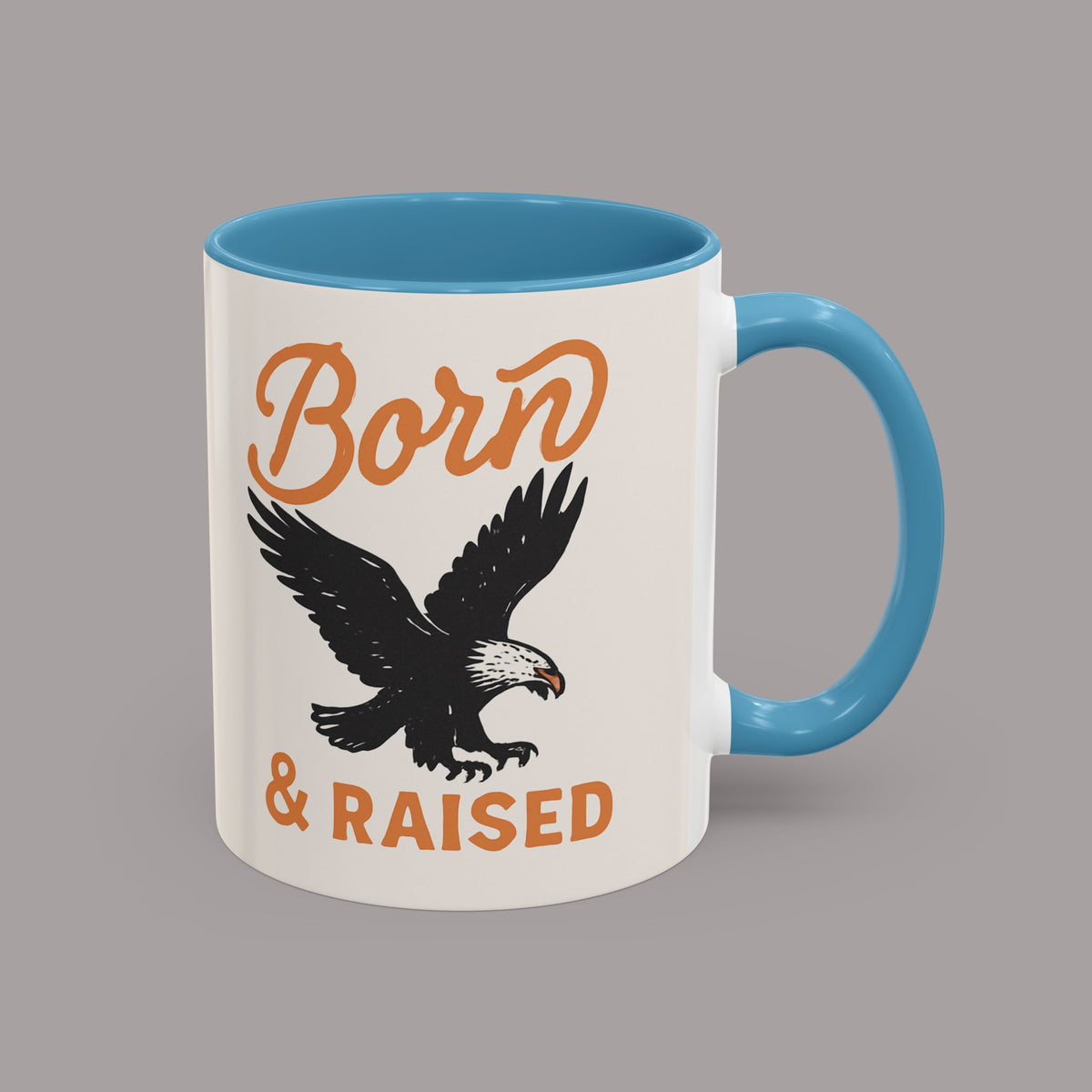 Born & Raised Eagle Coffee Mug — Patriotic Accent 11/15oz Ceramic Mug