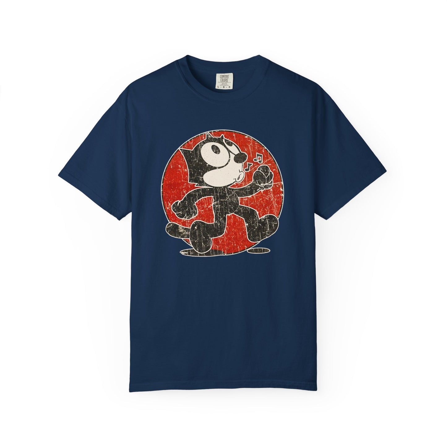 Vintage Felix-Style Cartoon Garment Dyed T-shirt