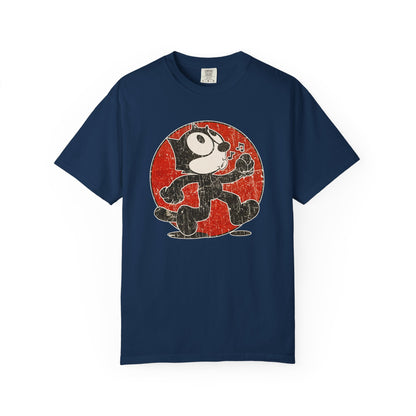 Vintage Felix-Style Cartoon Garment Dyed T-shirt