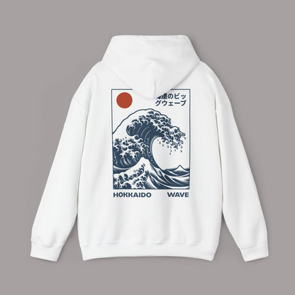 Hokkaido Wave Retro Japanese Hoodie