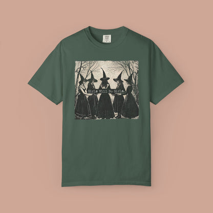 Girls Will Be Girls Vintage Halloween Witch T-shirt.