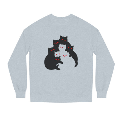 Cute Cat Family Crew Neck Sweatshirt for Cat Lovers