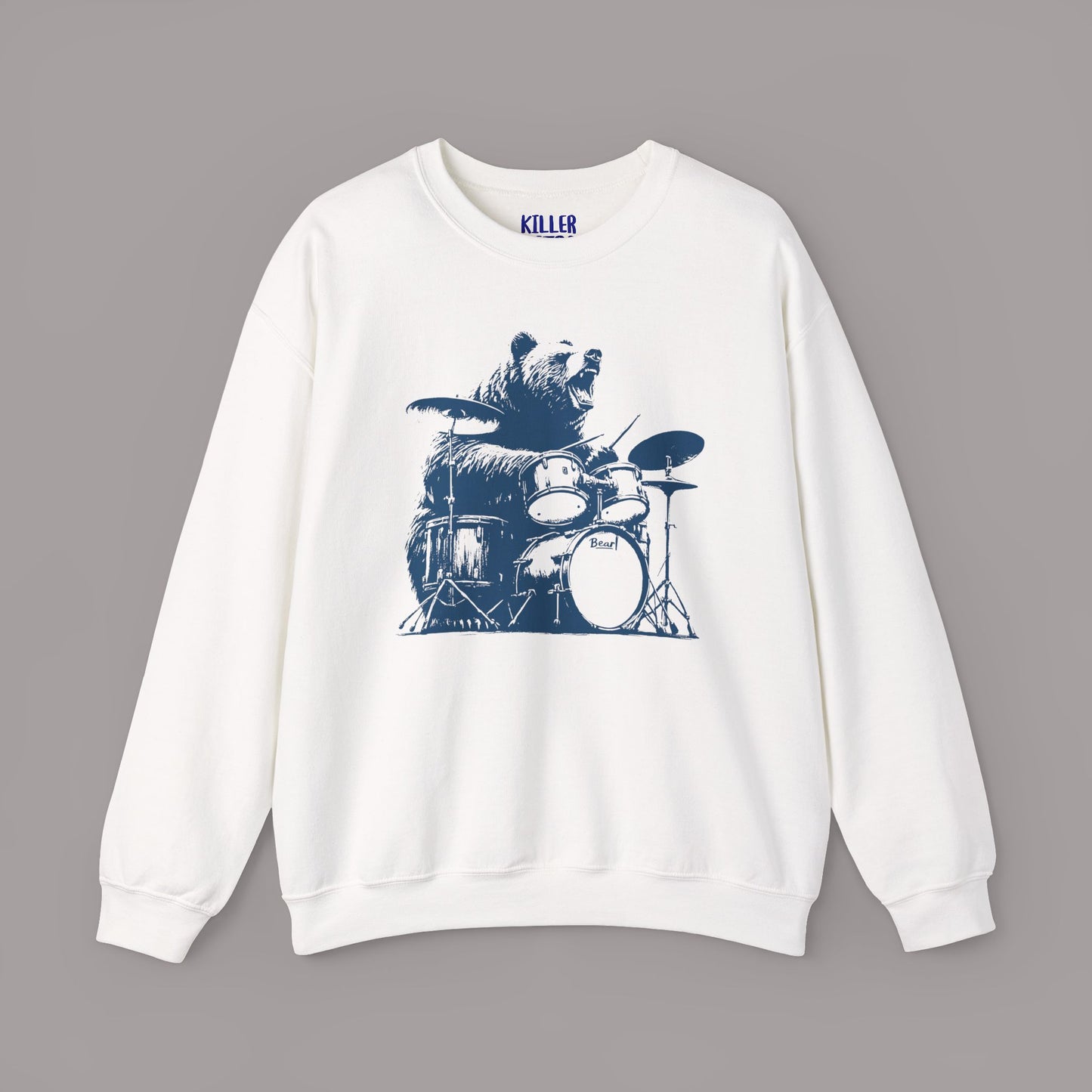Drumming Bear Vintage Graphic Sweatshirt