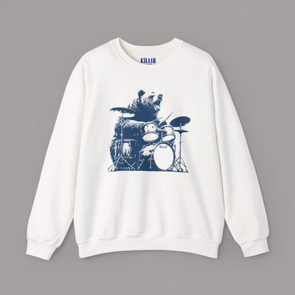 Drumming Bear Vintage Graphic Sweatshirt