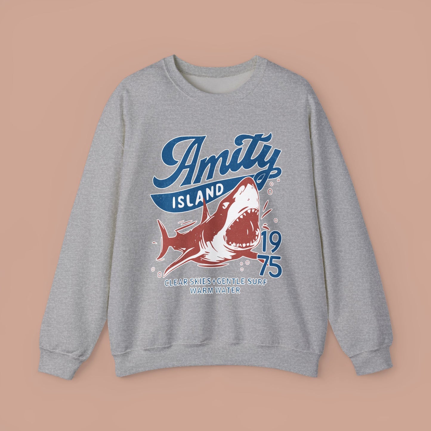 Jaws Inspired Amity Island Shark Crewneck Sweatshirt