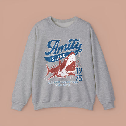 Jaws Inspired Amity Island Shark Crewneck Sweatshirt
