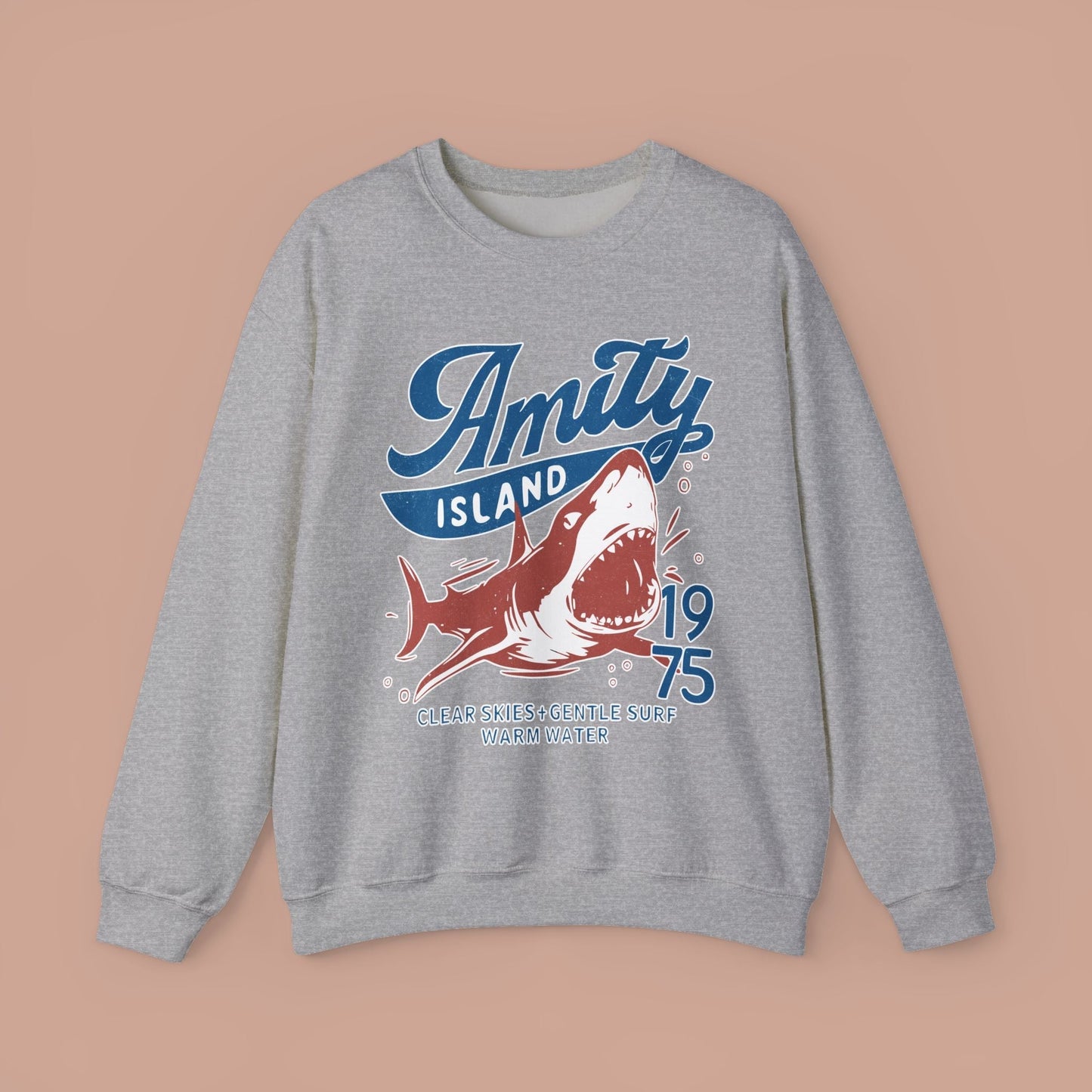 Jaws Inspired Amity Island Shark Crewneck Sweatshirt