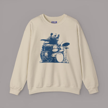 Drumming Bear Vintage Graphic Sweatshirt