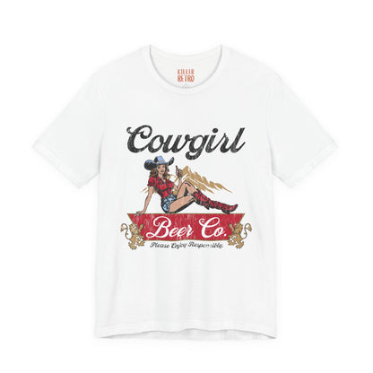 Cowgirl Beer Co. Tee — Retro Western Pinup Graphic T-Shirt
