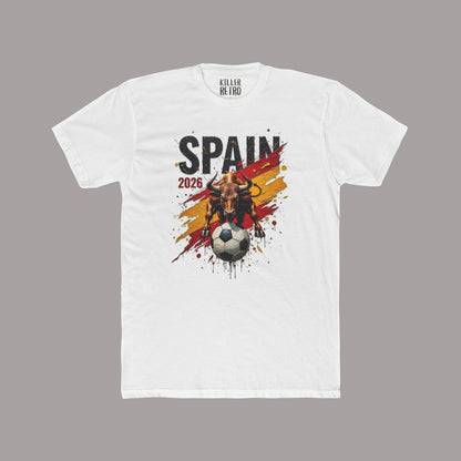 Spain 2026 Soccer Tee – Bull & Ball Spanish Flag Football T‑Shirt
