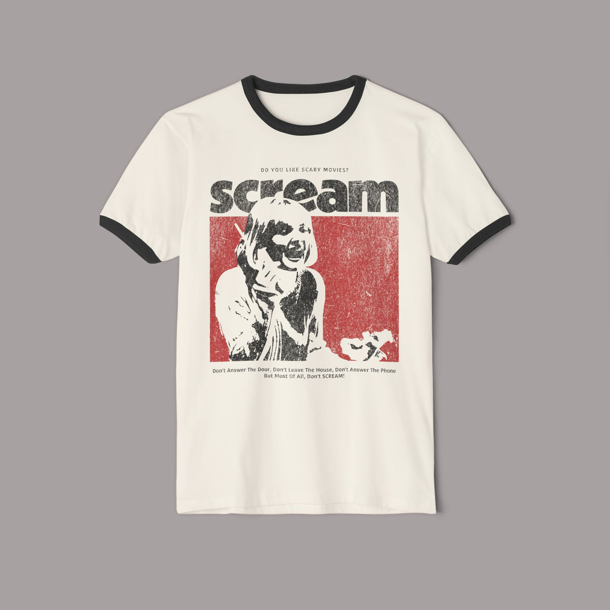 Retro Scream Horror Movie Ringer Tee.