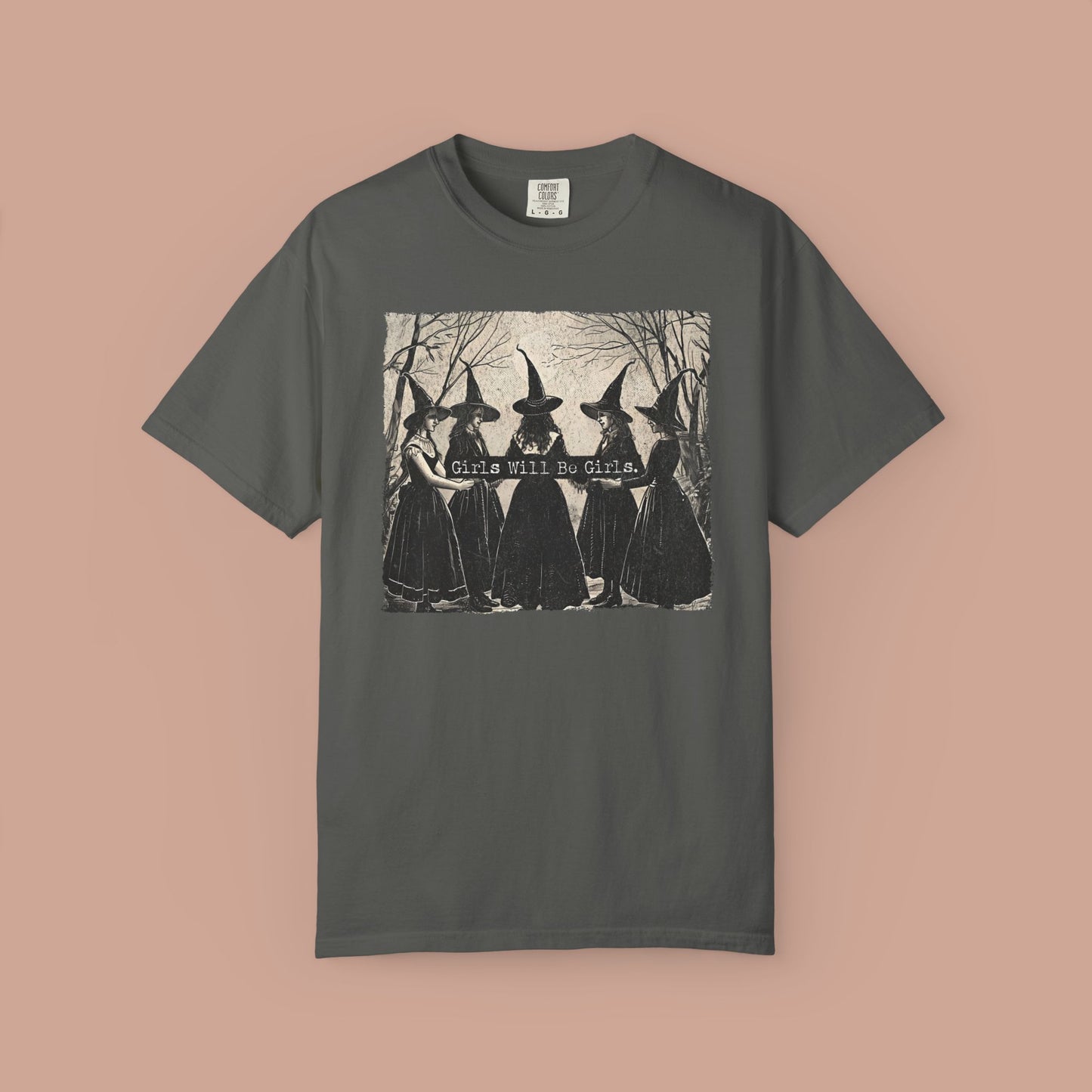 Girls Will Be Girls Vintage Halloween Witch T-shirt.